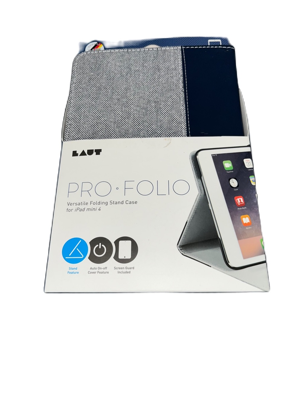 NWT Pro•Folio Folding Stand Case for iPad mini 4 - Blue/Gray